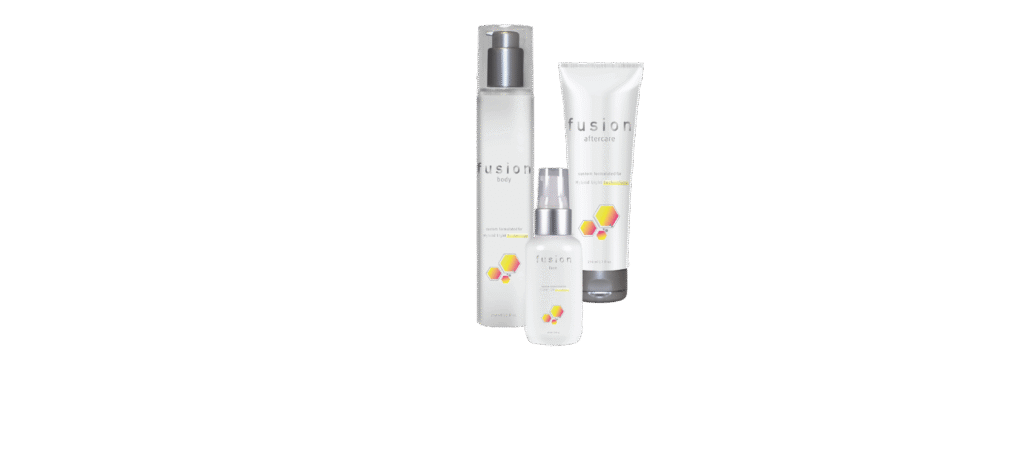 professional skincare and tanning product bottles for salon retail display